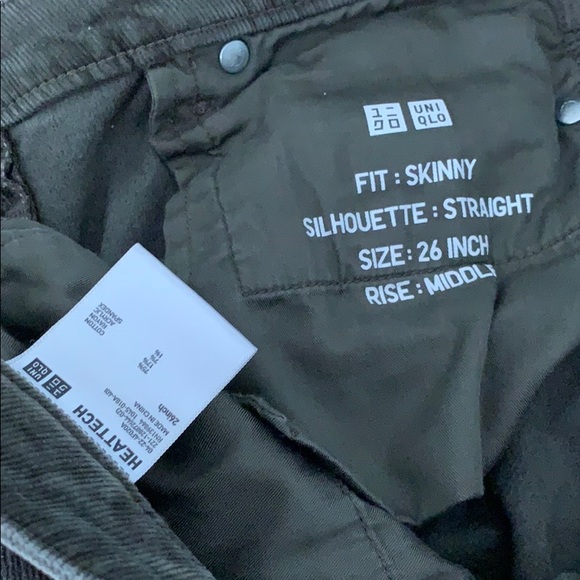EUC Uniqlo olive green corduroy skinny pants size 26 - Picture 8 of 8